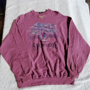 Vtg 90s San Segal Snow Shoe Sweatshirt Sz M
